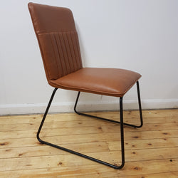 Brown modern leather effect chair