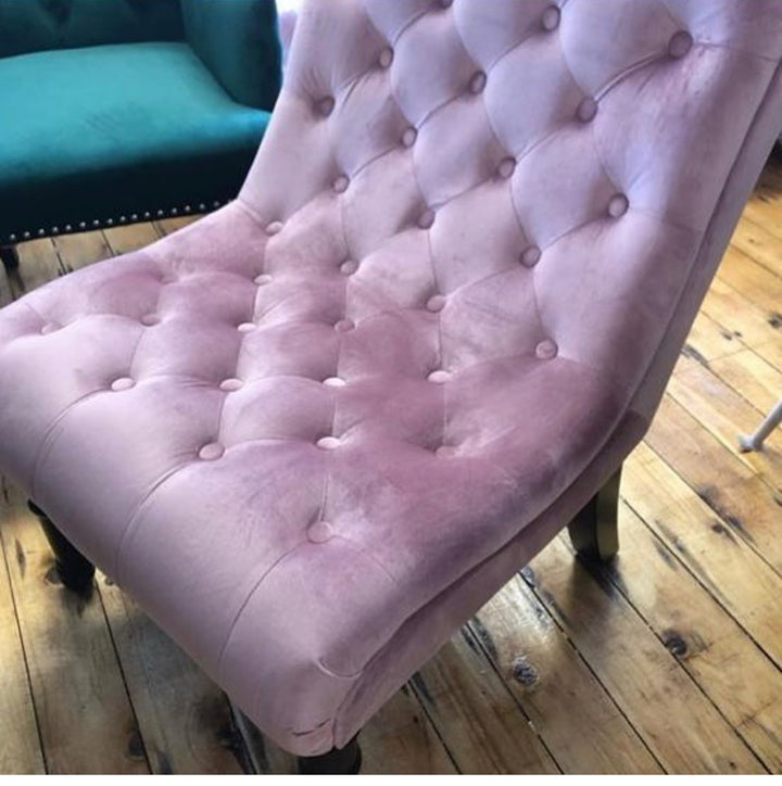 Riviera Brushed Velvet Accent Chair in Pink