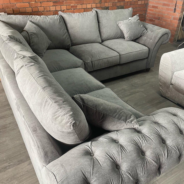 Large Grey Corner Chesterfield