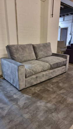 Grey brushed velvet sofa-bed