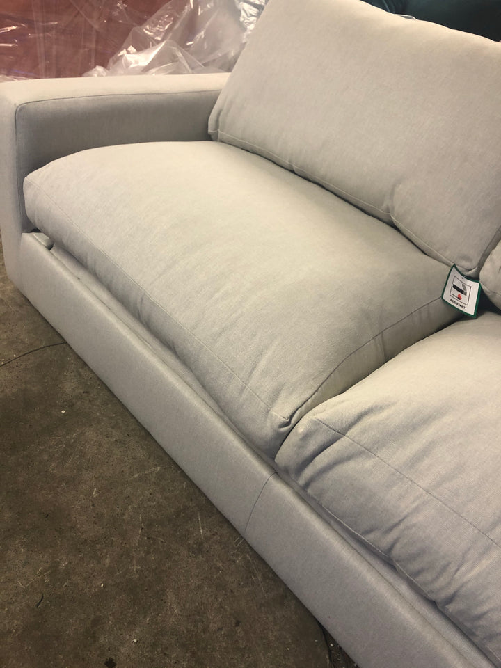 Three-Seater Light Grey Linen Sofa Bed